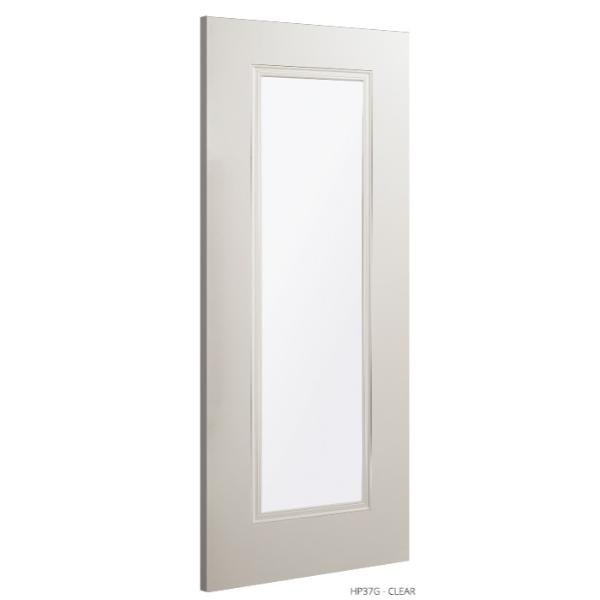 6' 8" X 2' 10" Hp37g Clear Glass Deanta Door - Primed & Undercoated