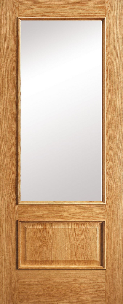6'6" X 2'2" 214 Rlv Oak Satin Door - Clear Glass