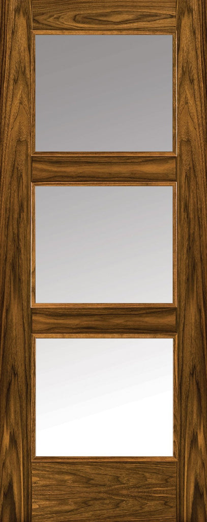 6'6" X 2'6" 3203 Walnut Satin Door - Clear Glass