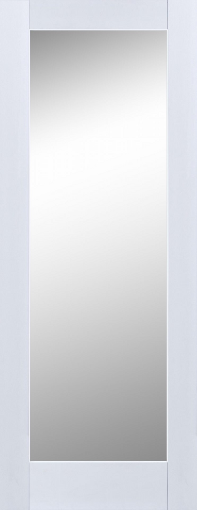 6' 8" X 2' 10" Doras Shaker 1p White Primed Glazed Single Panel Door - Shot Blasted