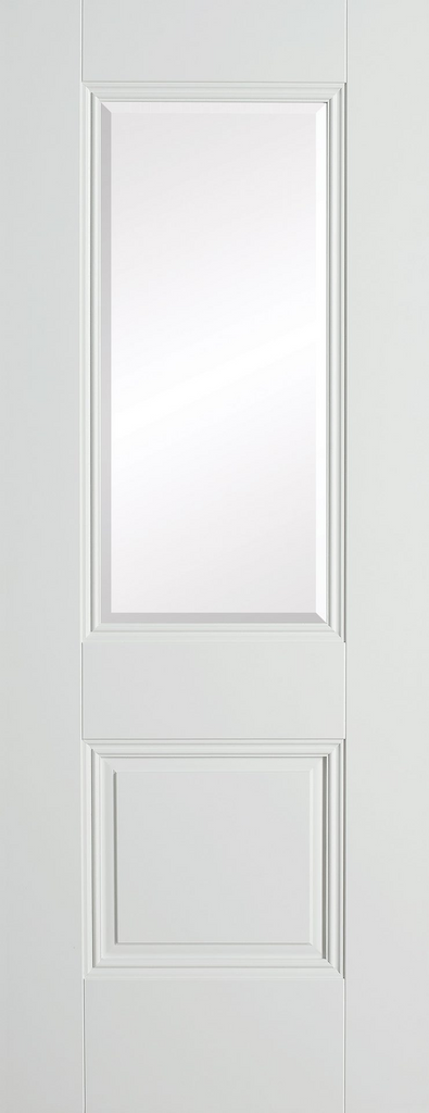 6' 8" X 2' 10" Doras Arnhem White Primed Clear Glass Door