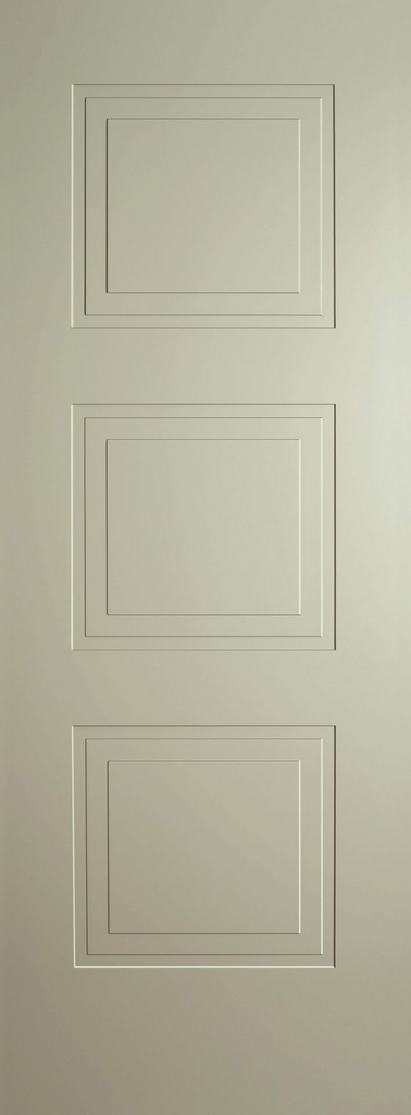 6'6" X 2'4" Bergerac 3 Panel Silk Grey Premium Primed Door