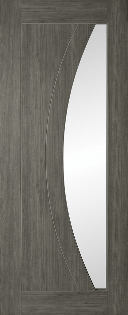 6'6" X 2'0" Eclipse Grey Luxury Laminate Door- Clear Glass