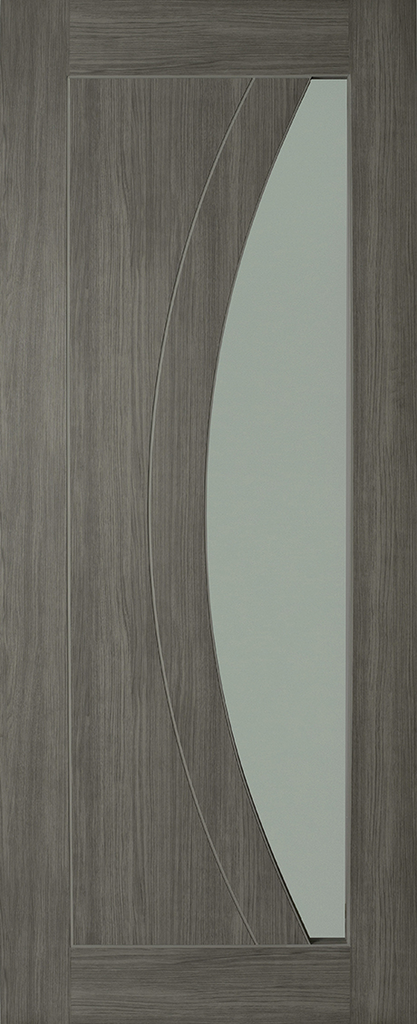 6' 6" X 2' 4" Doras Eclipse Luxury Grey Opal (Frosted) Glass Laminate Door