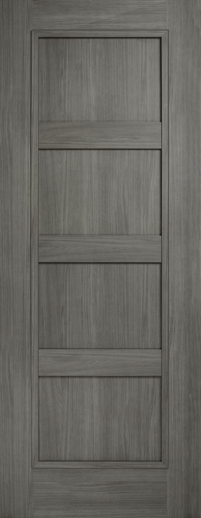 6'6" X 2'4" Shaker 4 Panel Luxury Grey Shaker Laminate Door