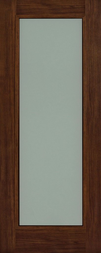 6'6" X 2'2" Shaker Walnut Opal Luxury Laminate Door- Lam Glass