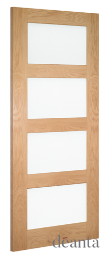 6' 6" X 2' 4" Hp1g Frosted Oak Deanta Door