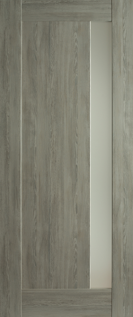 6'8" X 2'10" Erkado Harbour Mist Grey Laminate Door - Obscure Glass