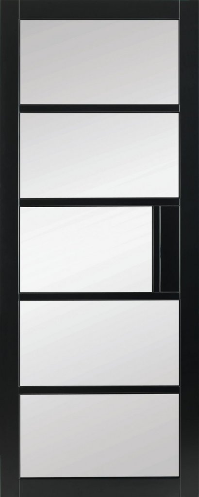6'6" X 2'0" Mayfair Belgravia Black Premium Primed Door - Clear Glass