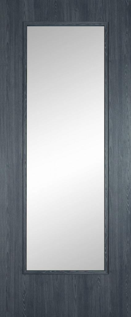 6'8" X 2'8" Erkado Shaker Midnight Grey Laminate Door - Clear Glass
