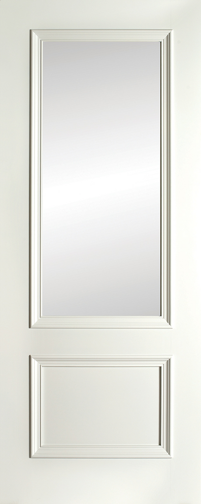 6'8" X 2'8" Milan 1 Lite White Premium Primed Door - Clear Glass