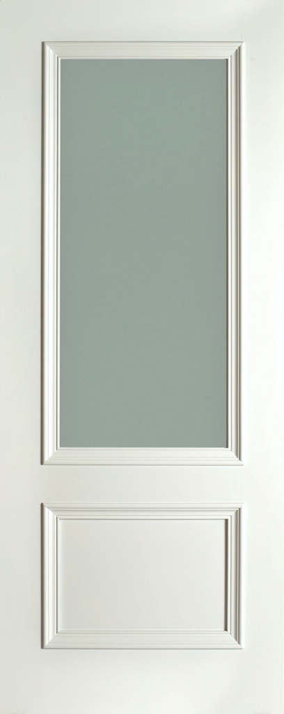 6' 8" X 2' 8" Doras Milan 1 Lite Premium Opal Laminate Primed Door (Frosted Glass)