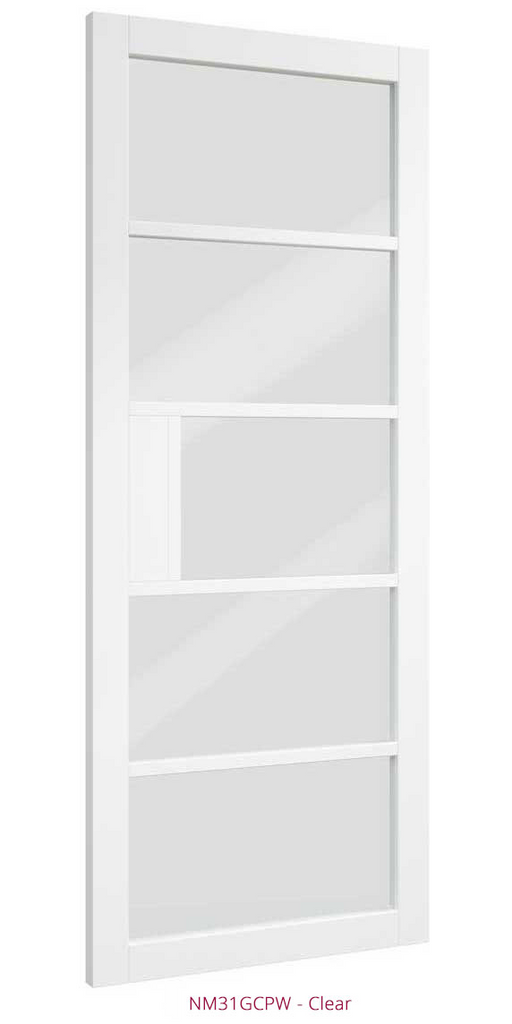 6' 6" X 2' 6" Nm31 Premier White Clear Glass Deanta Door