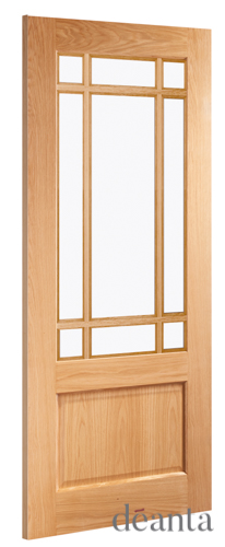 6' 6" X 2' 0" Nm9g Bevelled Glass Oak Deanta Door
