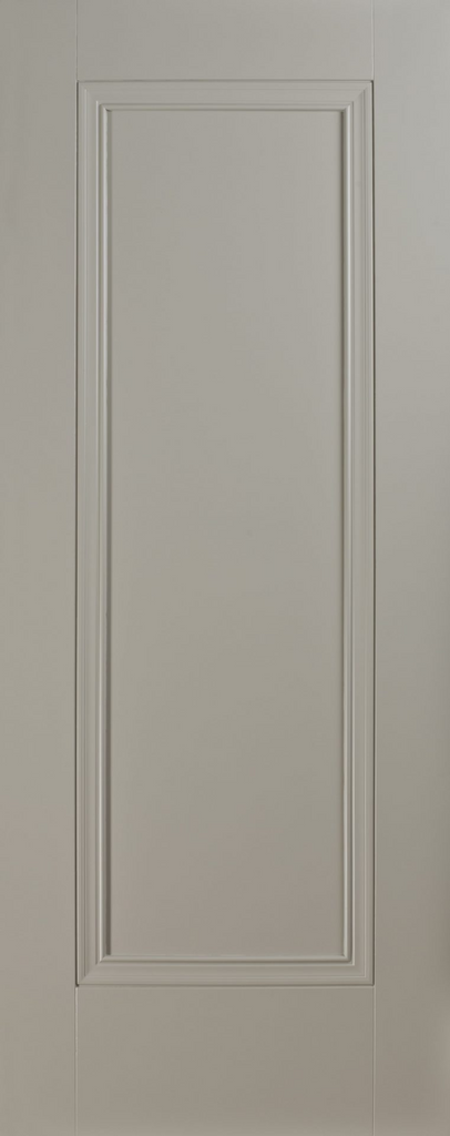 6'8" X 2'8" Prague 1 Panel Silk Grey Premium Primed Door