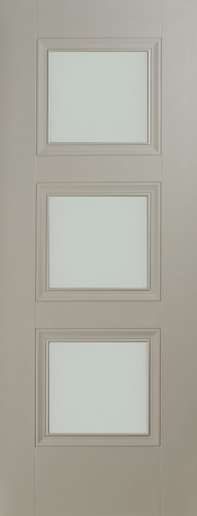 6'6" X 2'4" Vienna Silk Grey Opal Premium Primed Door - Lam Glass