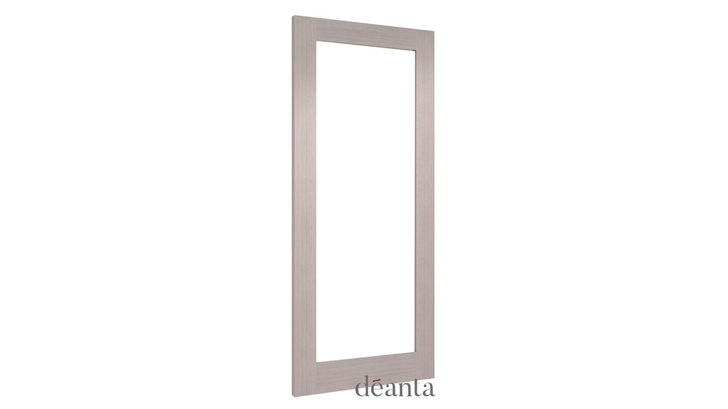 6' 8" X  2' 8" Nm6 Glass Clear Light Grey Ash Deanta Door