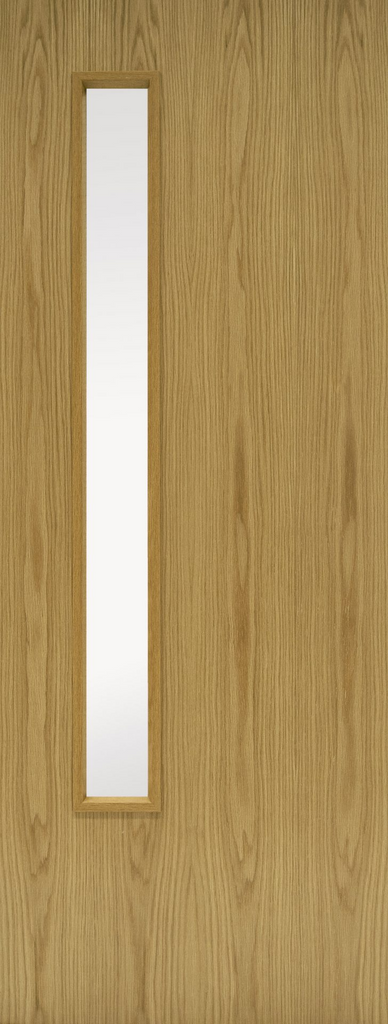 6'8" X 3'4" Fd60 Oak 1 Ope Gc06 Fire Door - Clear Glass