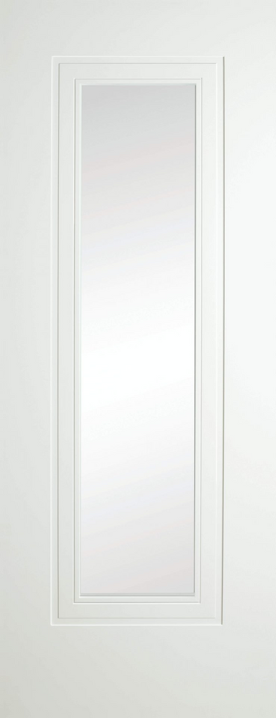 6'6" X 2'2" Versailles 1 Panel White Premium Primed Door - Clear Glass