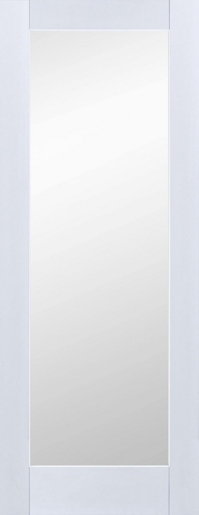 6'6" X 2'2" Shaker 1 Lite Primed Door - Clear Glass