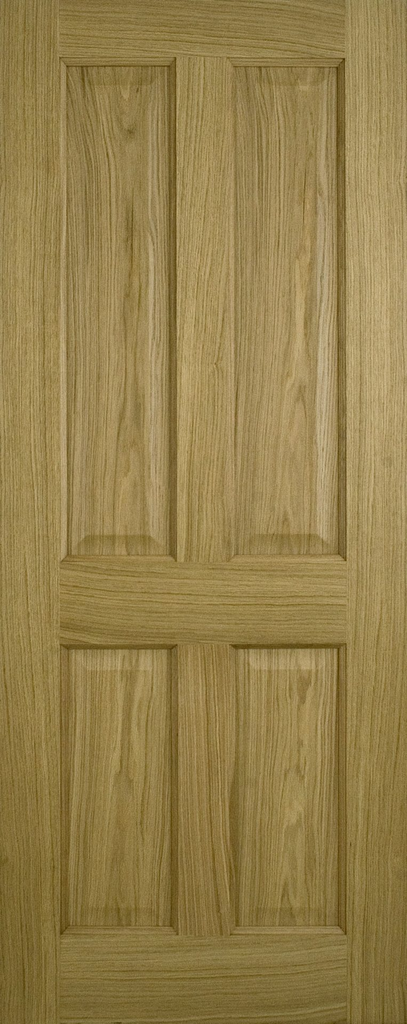 6'6" X 2'0" Contract 4 Panel Oak Varnished Door