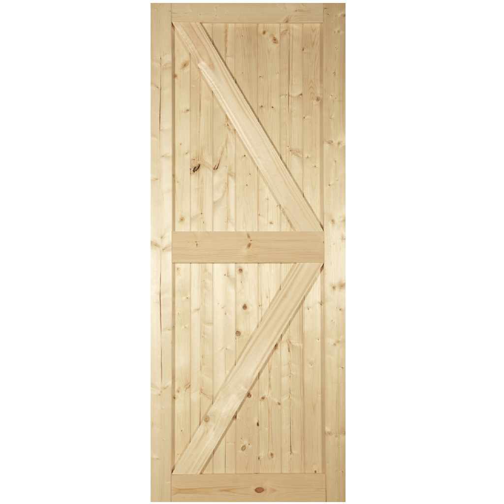 6' 8" X 2' 8" Framed Ledged Braced Door White Wood - Camden