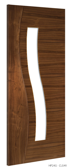 6' 8" X  2' 8" Hp24g Clear Glass Walnut Deanta Door
