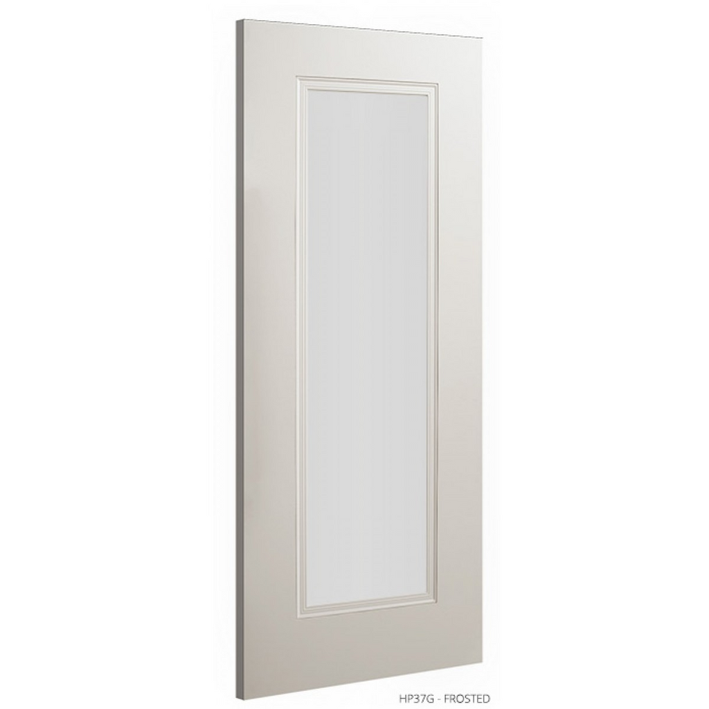 6' 6" X 2' 4" Hp37g Frosted Glass Deanta Door - Primed & Undercoated