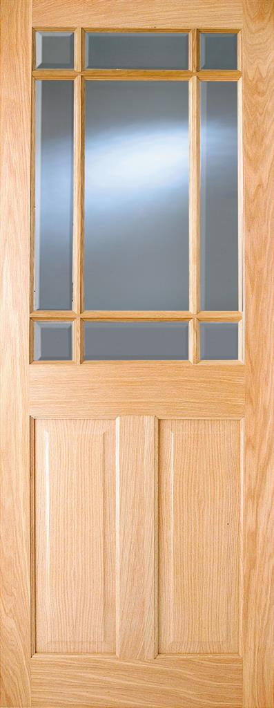 6' 8" X 2' 8" Picton Addison Austen 9 Pane Glass Door - White Oak - Pre-finished