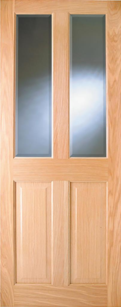 6' 6" X 2' 6" Picton Addison Glazed Door White Oak - Clear Bevel Glass - Pre-finished