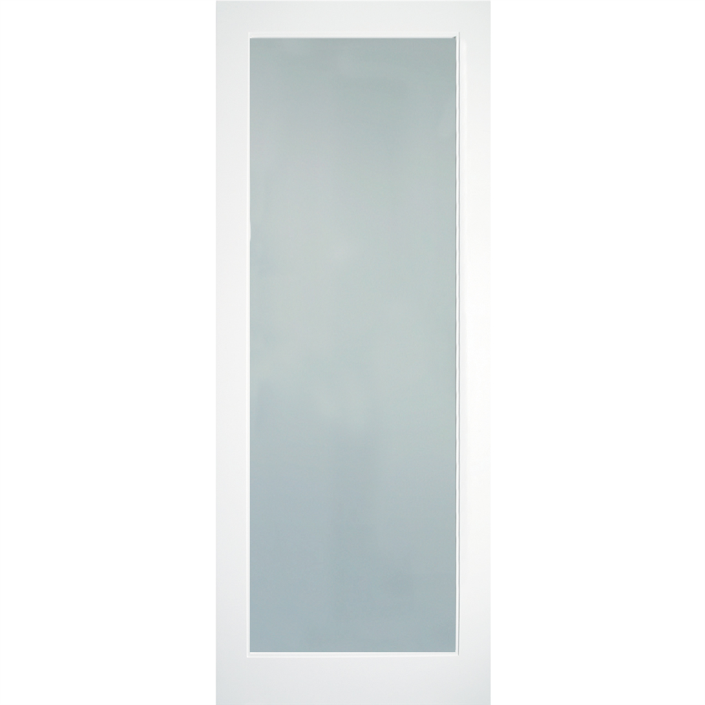 6' 6" X 2' 4" Kenmore White Primed Opaque Glazzed Single Pane Door