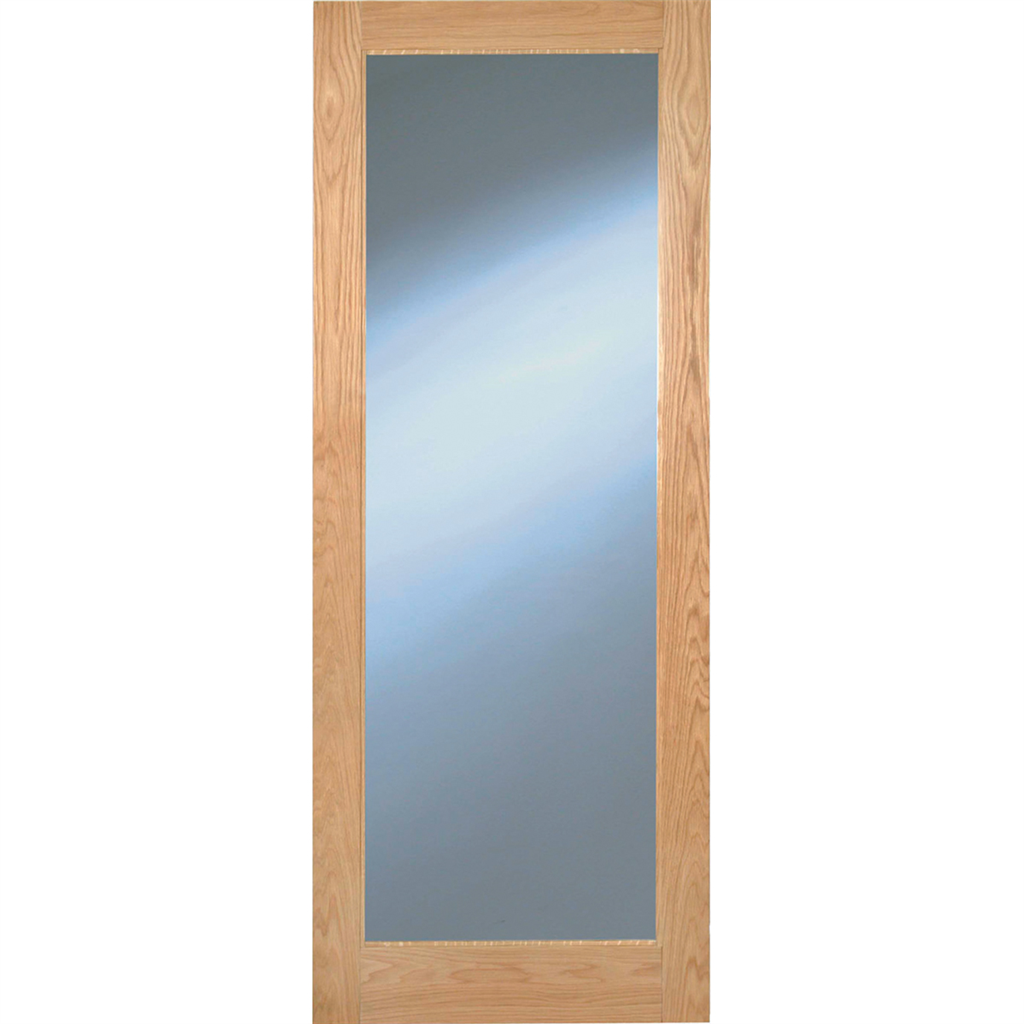 6' 8" X 2' 8" White Oak Glazed Rushmore Clear Glass Door - Pre-finished