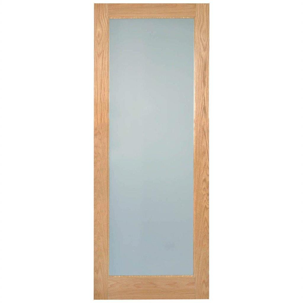 6' 8" X 2' 8" White Oak Glazed Rushmore Lamsafe Opaque Glass Door - Pre-finished