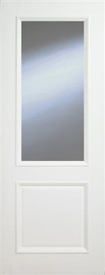 6'8" X 2'4" Monroe 2 Panel Bolection Primed Door - Clear Glazed