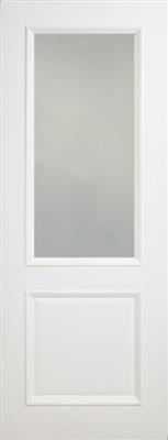 6'8" X 2'10" Monroe 2 Panel Bolection Primed Door - Frosted Glazed