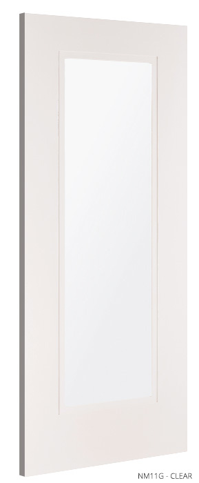 6' 8" X  2' 8" Nm11g Clear Glass Primed Deanta Door