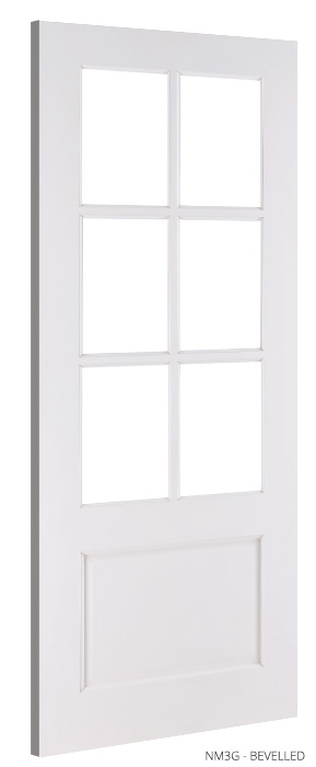 6' 6" X  2' 9"  Nm3g Bevelled Glass Paint Grade Deanta Door
