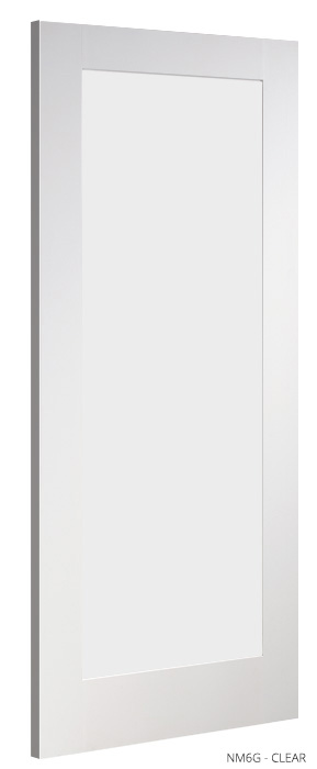 6' 8" X  2' 8" Nm6g Clear Glass Premier White Deanta Door