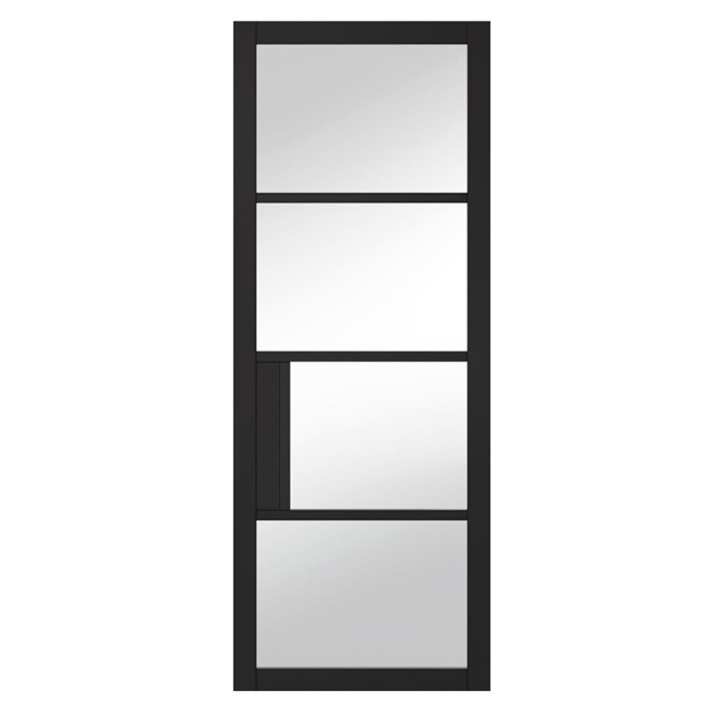 6'8" X 2'4" Portland 4 Lite Black Door