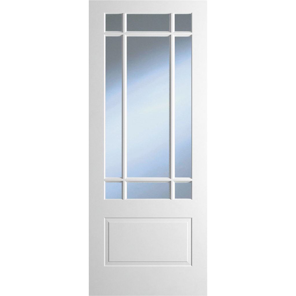 6'8" X 2'4" Dover  Templar 1 Panel / 9 Lite White Primed Door