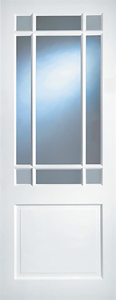 6' 8" X 2' 10" Winston Primed Satin White - Glazzed Door