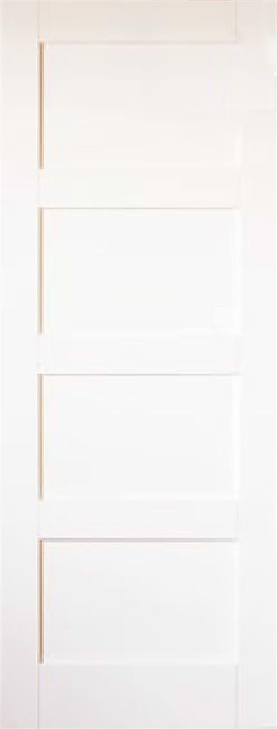 6' 8" X 2' 10" Kirkland White Primed 4 Panel Horizontal Door