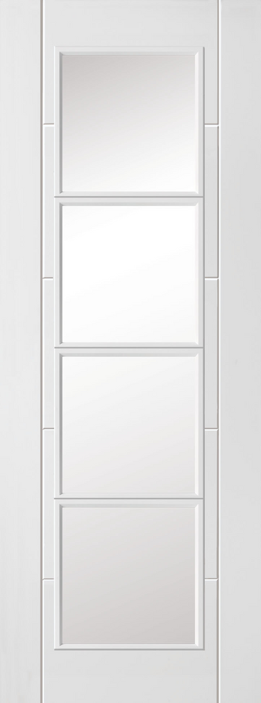 6'6" X 2'2" Torea White Primed Door - Clear Glass