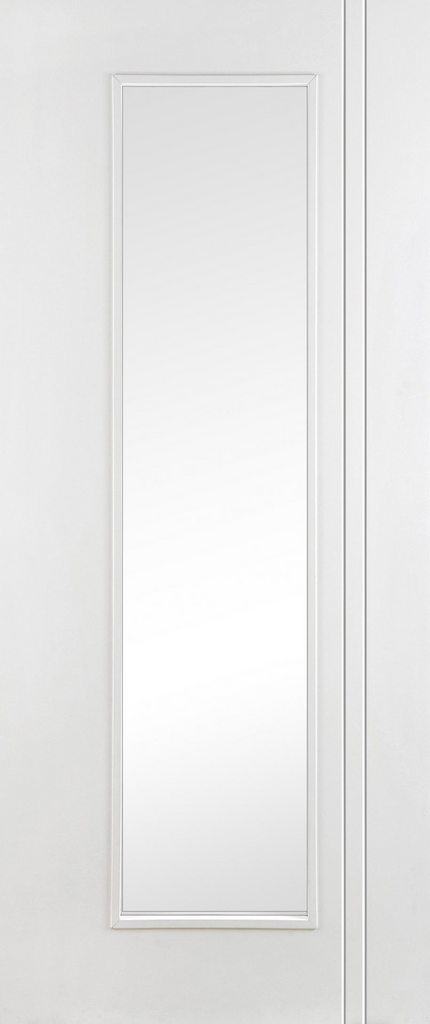 6'6" X 2'0" Unicorn White Premium Primed Door - Clear Glass