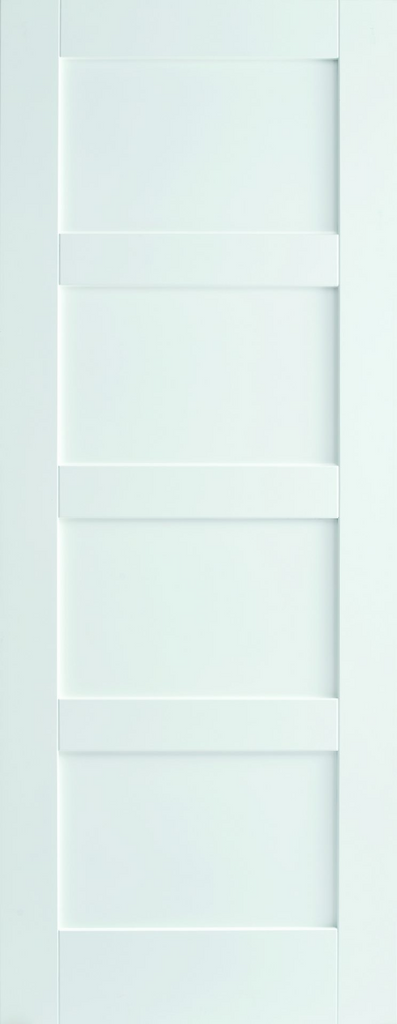 6'8" X 2'8" White Shaker 4 Panel Primed Door