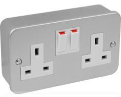 Corry's Metal Clad Socket Switched 2 Gang