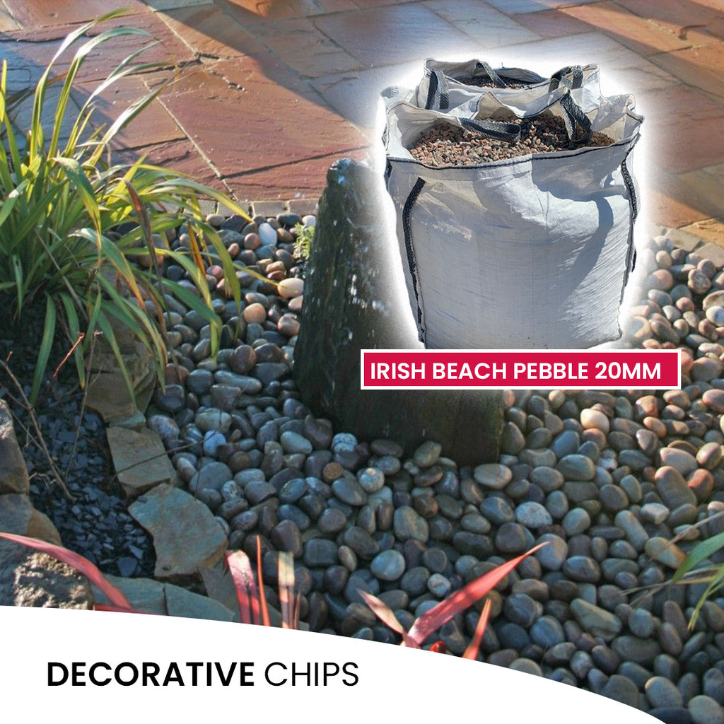 Tonne bag 20mm irish beach pebble decorative chips