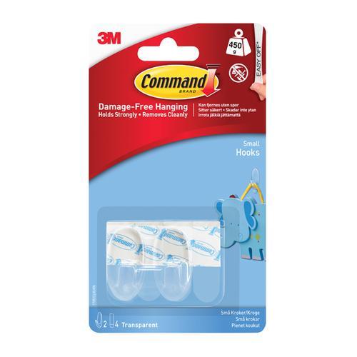 3M Command Small Oval Hooks Clear