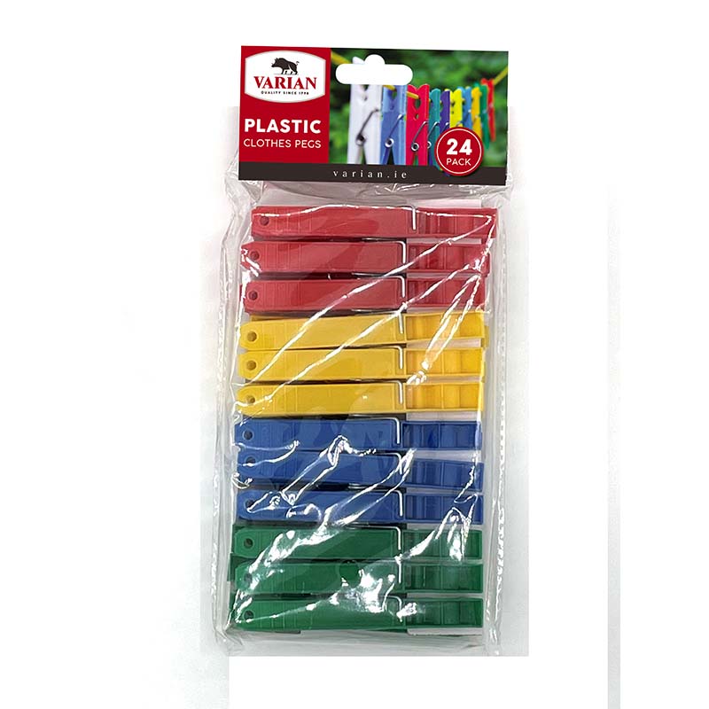 Pack (24) Clothes Pegs Plastic 4923