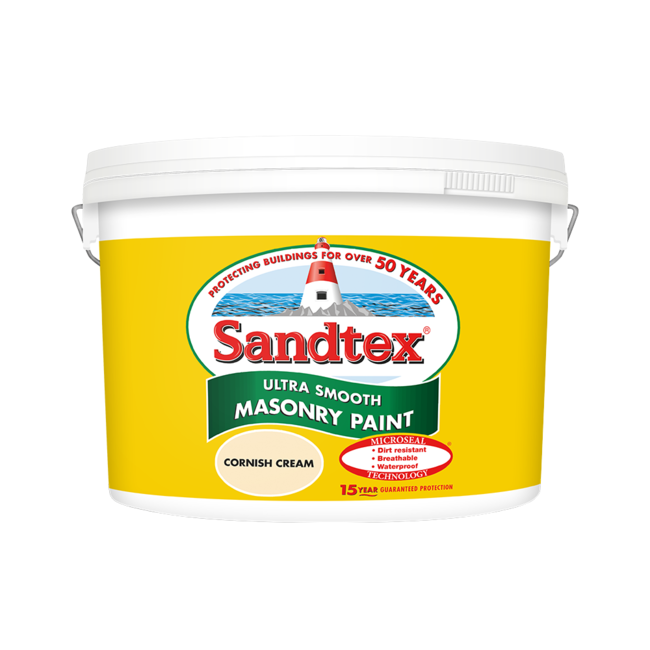 Sandtex Smooth Masonry Cornish Cream 10L
